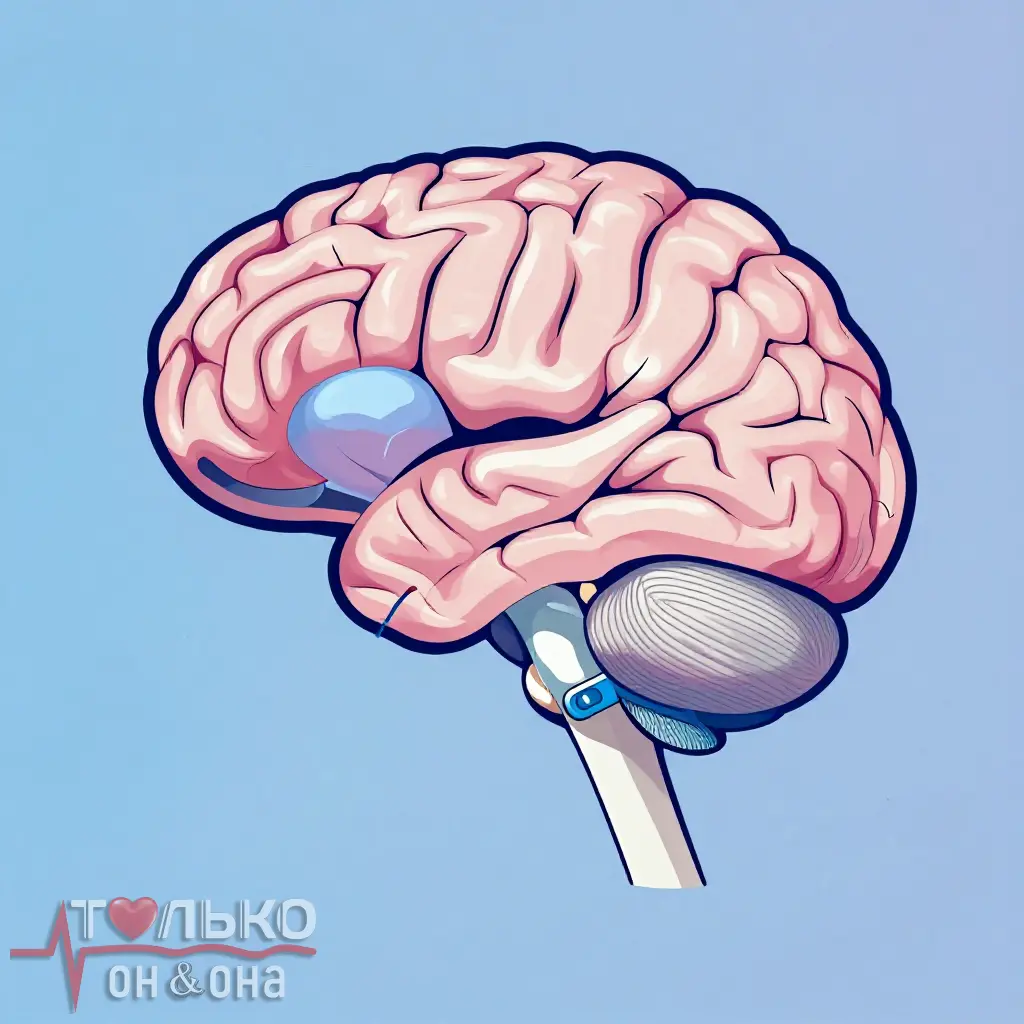 Иллюстрация мозга, окситоцин и кортизол
